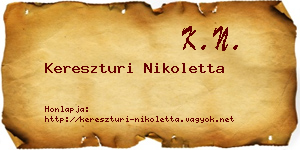 Kereszturi Nikoletta névjegykártya