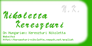 nikoletta kereszturi business card